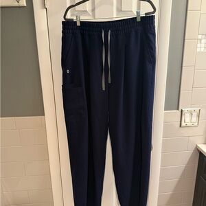 Figs ultra high rise Shelby wide leg scrub pant in navy